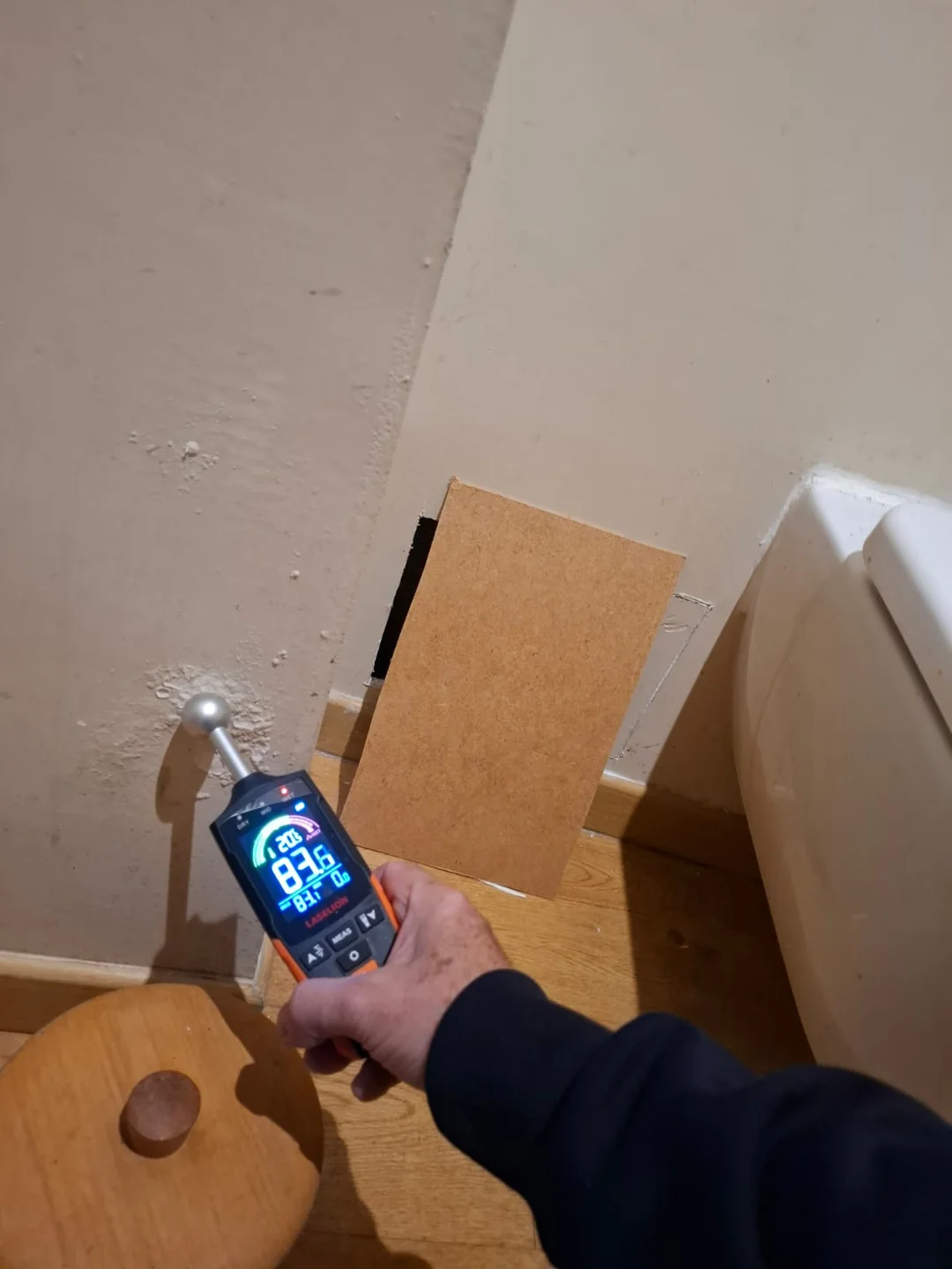 Mesure d’humidité réalisée par l’équipe